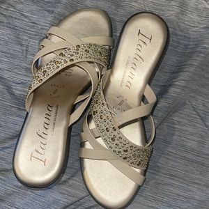 Italiana by Italian Shoemakers Gold Strappy Sandals